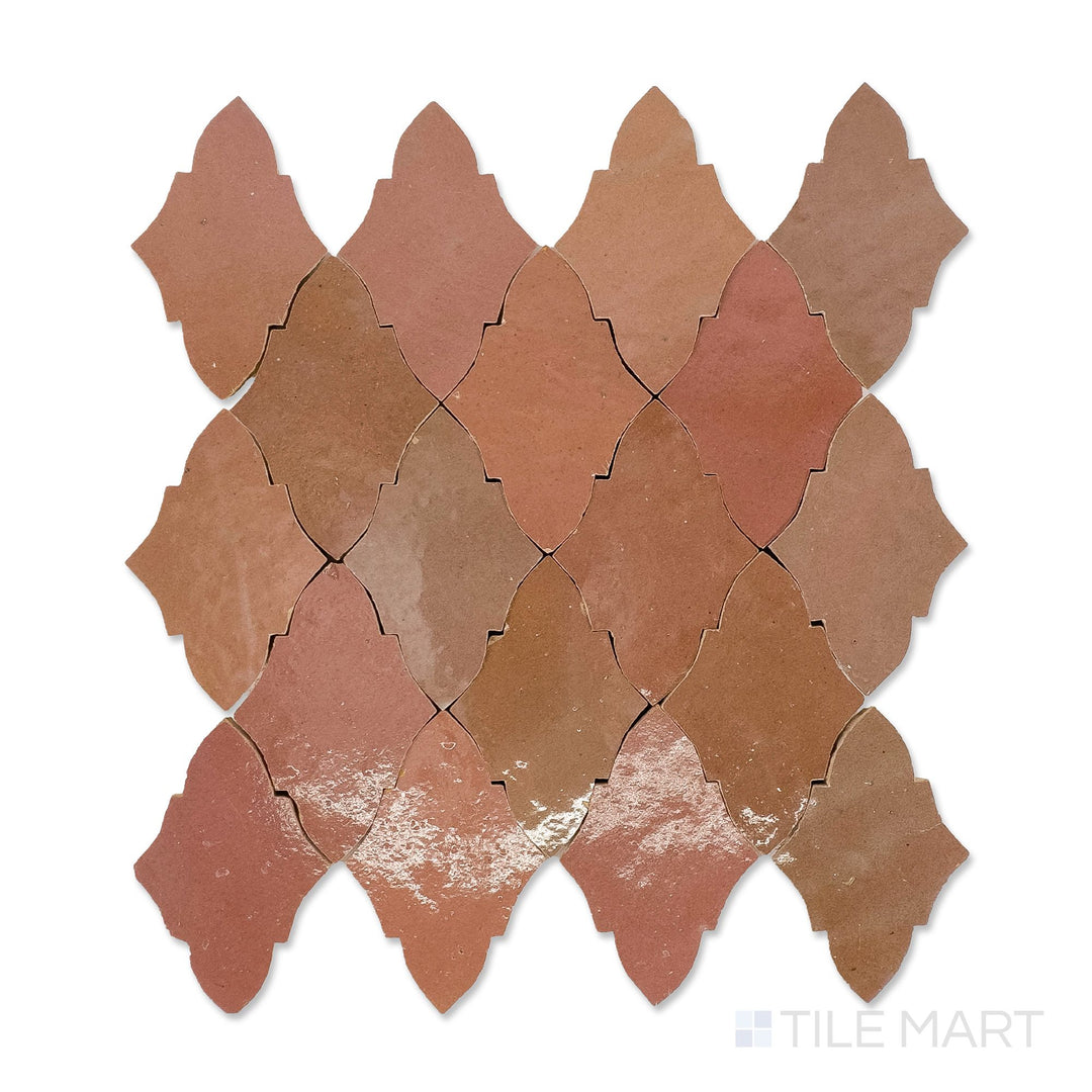 Zellige Classique Al Hamra Papillon Glossy Terracotta Hand Cut Mosaic