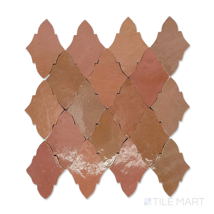 Zellige Classique Al Hamra Papillon Glossy Terracotta Hand Cut Mosaic