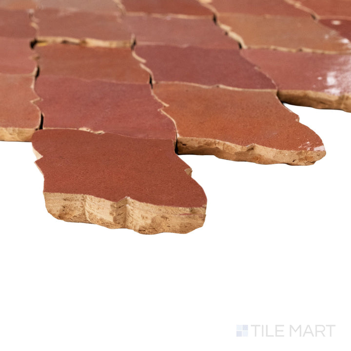 Zellige Classique Al Hamra Papillon Glossy Terracotta Hand Cut Mosaic