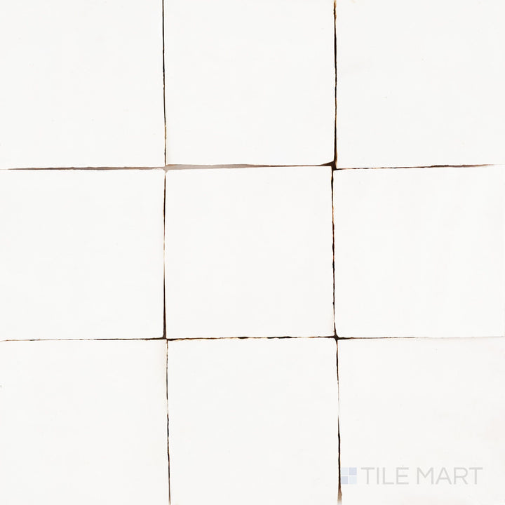 Zellige Bespoke Desert Pearl 4X4 Glossy Terracotta Hand Cut Tile