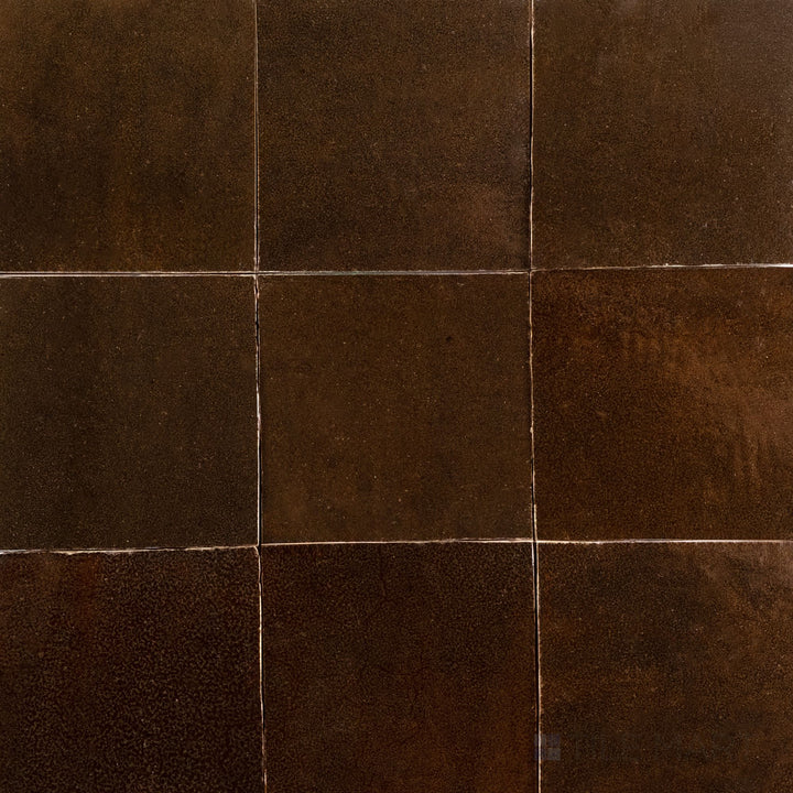 Zellige Bespoke Espresso Noire 4X4 Glossy Terracotta Hand Cut Tile