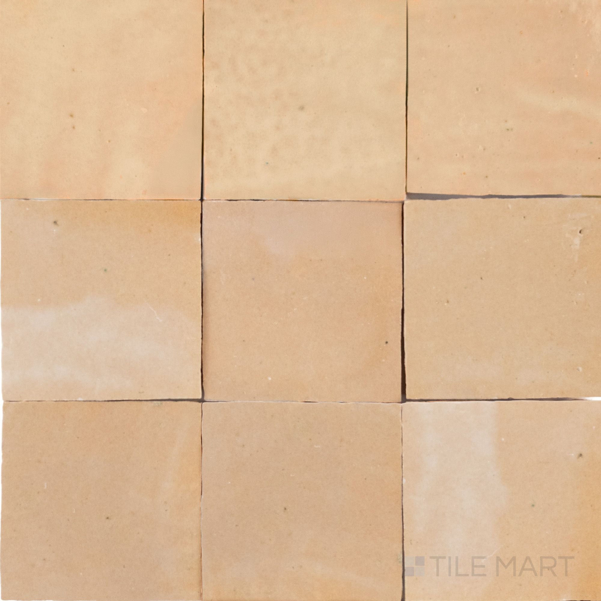 Zellige Bespoke Nomad Sand 4X4 Glossy Terracotta Hand Cut Tile