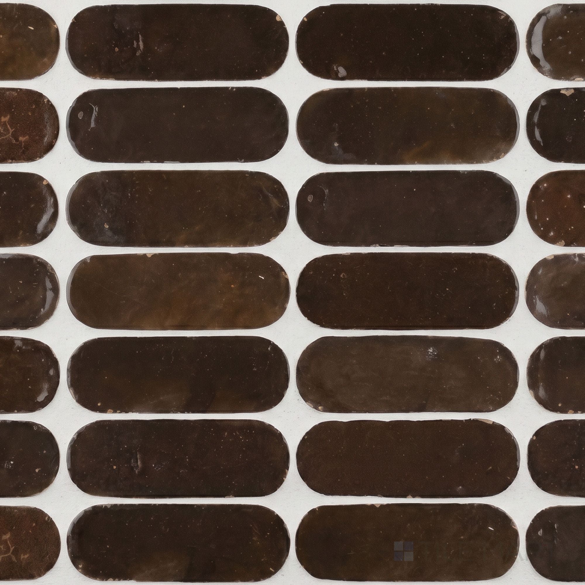 Zellige Bespoke Espresso Noire 2X6 Long Oval Glossy Terracotta Subway