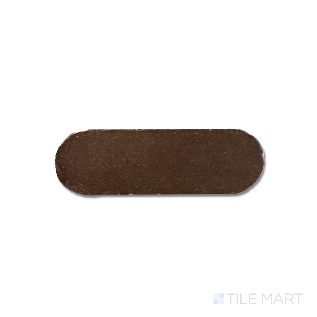 Zellige Bespoke Espresso Noire 2X6 Long Oval Glossy Terracotta Subway Hand Cut Tile