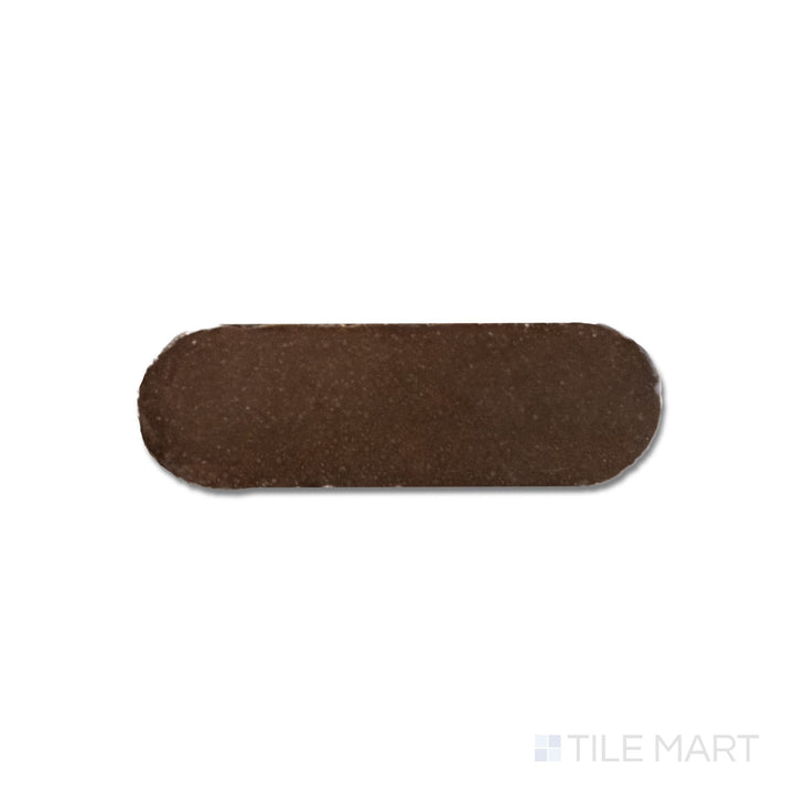 Zellige Bespoke Espresso Noire 2X6 Long Oval Glossy Terracotta Subway Hand Cut Tile