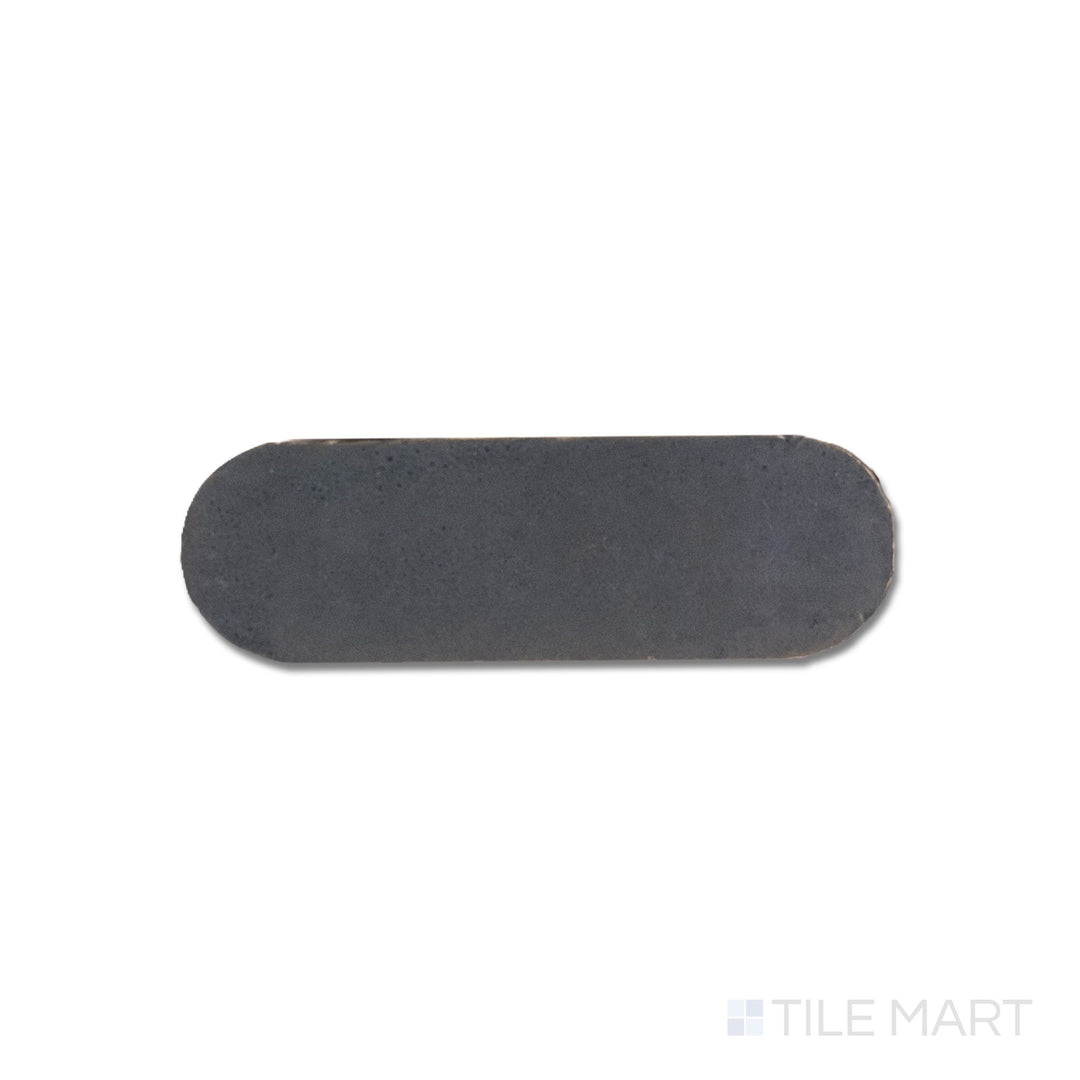 Zellige Bespoke Indigo Mist 2X6 Long Oval Glossy Terracotta Subway Hand Cut Tile