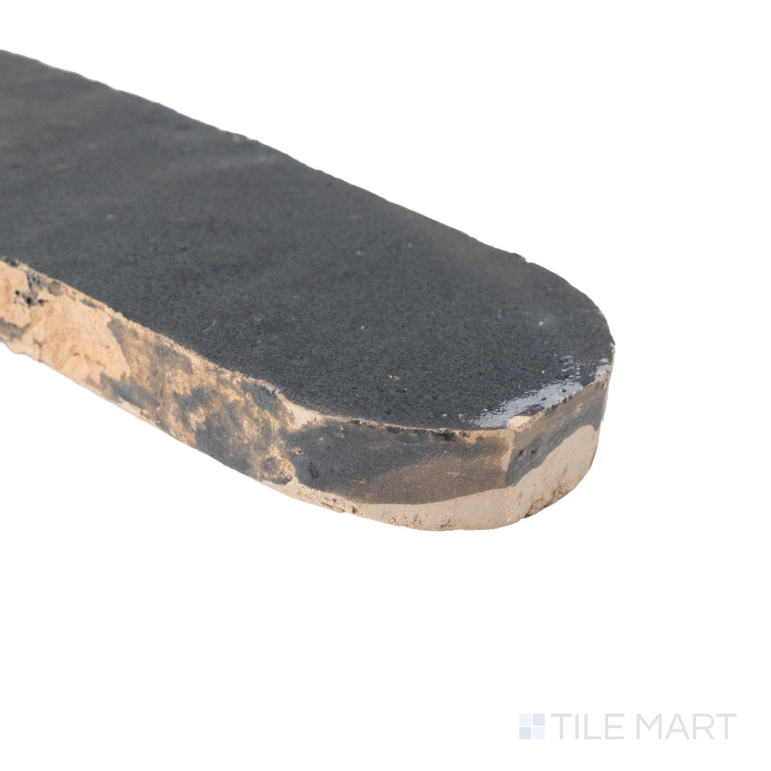 Zellige Bespoke Indigo Mist 2X6 Long Oval Glossy Terracotta Subway Hand Cut Tile