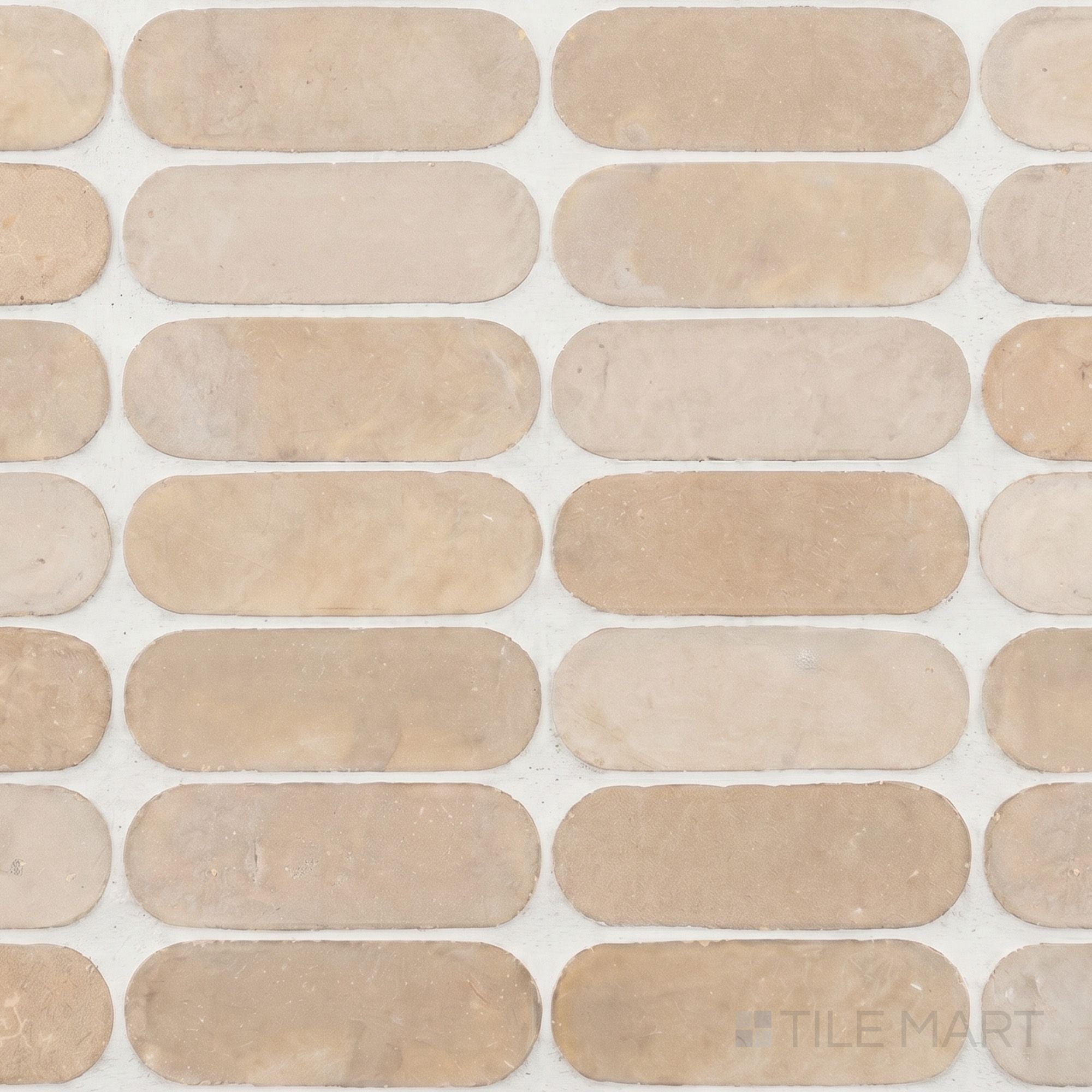 Zellige Bespoke Twilight Bloom 2X6 Long Oval Glossy Terracotta Subway