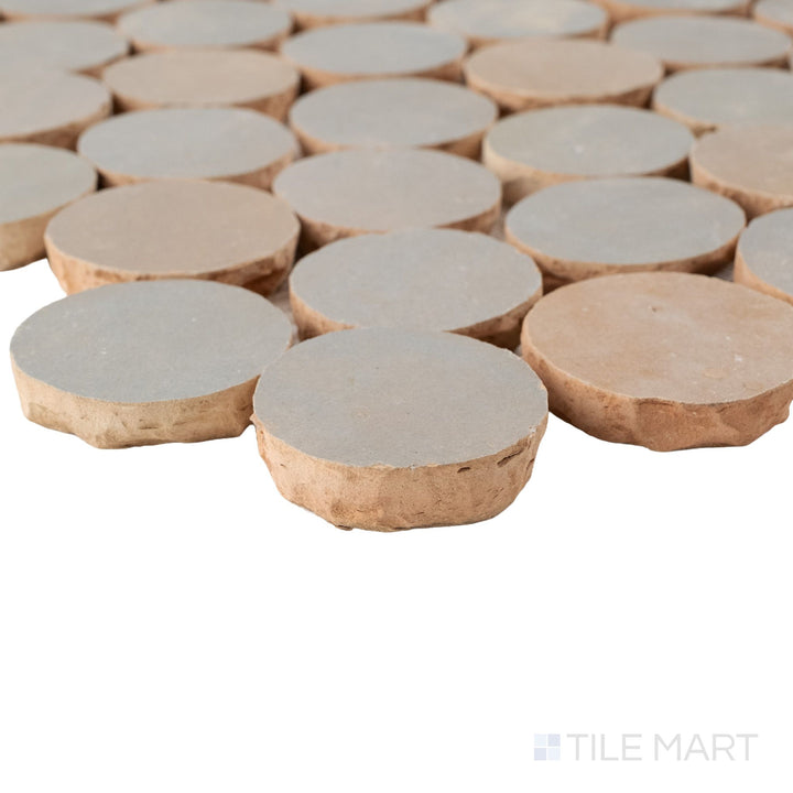 Zellige Bespoke Twilight Bloom 2" Circle Glossy Terracotta Hand Cut Mosaic