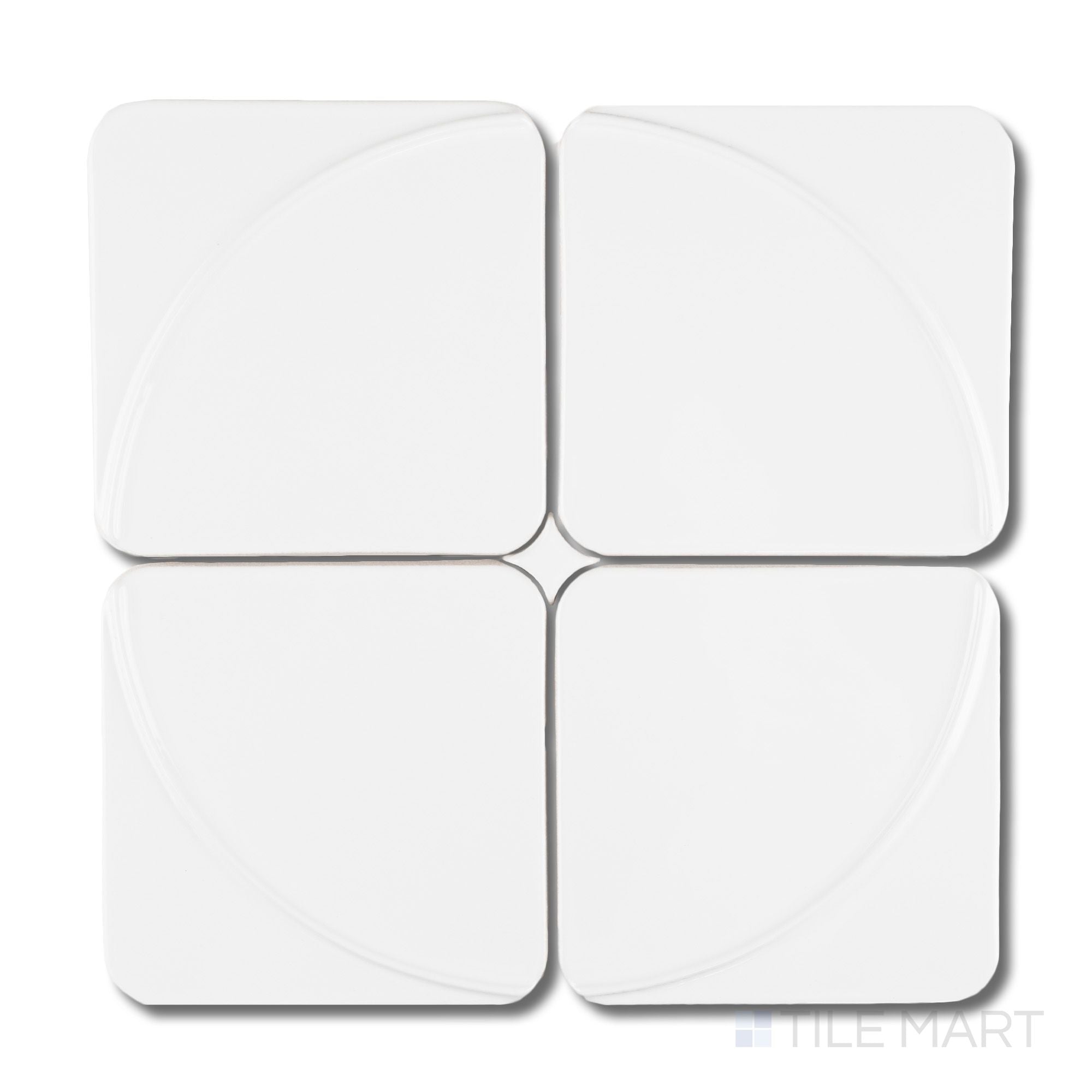 Curves Mandala Ice 6X6 Glossy Ceramic Tile | Tilemart