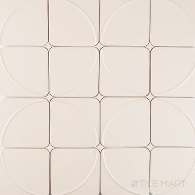 Curves Mandala Ivory 6X6 Glossy Ceramic