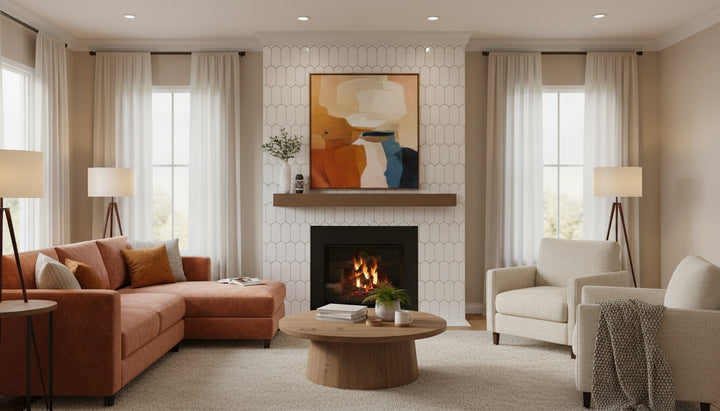 Curves Clara Ice 2.5x6 glossy ceramic tile applied in a lifestyle environment, displaying its glossy white finish and sleek, elongated format