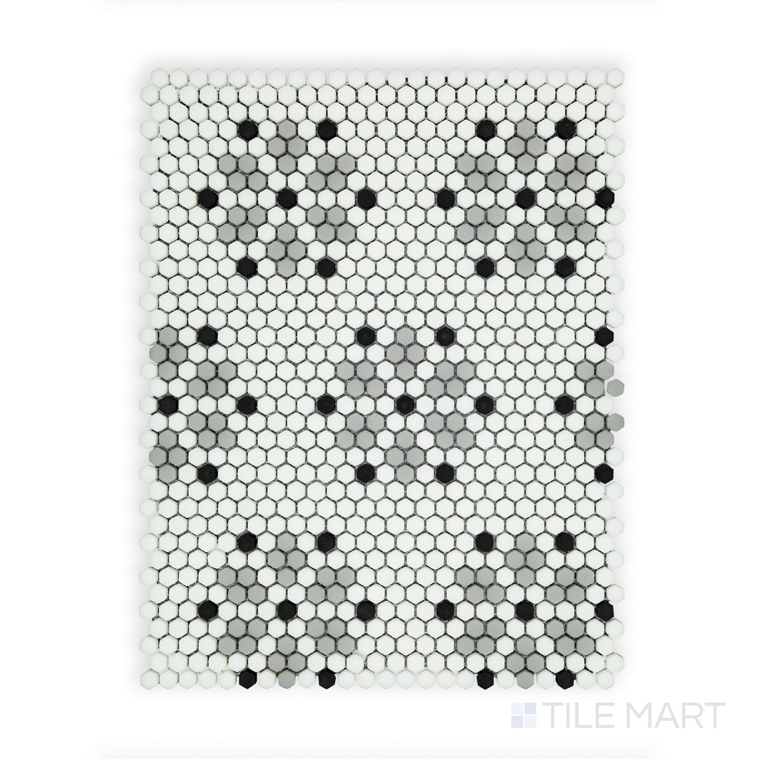 Geometro Bayeux Classic 3/8" Hexagon Matte Recycled Glass Mosaic