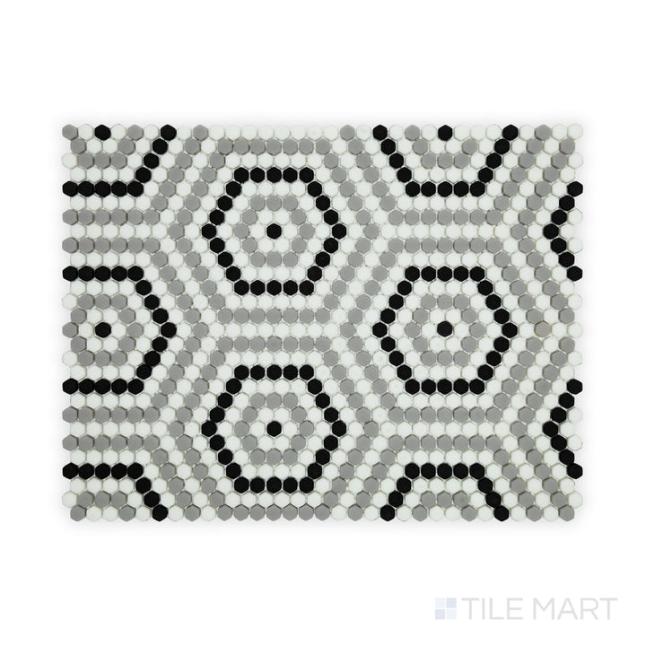 Geometro Belfort Classic 3/8" Hexagon Matte Recycled Glass Mosaic