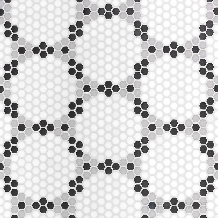 Geometro Bourges Classic 3/8" Hexagon Matte Recycled Glass Mosaic