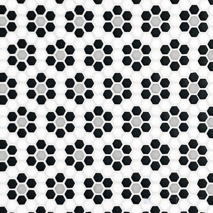 Geometro Dijon Classic 3/8" Hexagon Matte Recycled Glass Mosaic