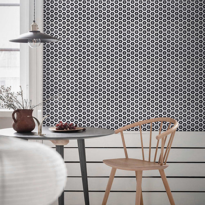 A subtle hexagon pattern in a soft matte finish creates a refined and contemporary feel, enhancing interiors with Geometro Dijon Classic 3/8" hexagon matte recycled glass mosaic.