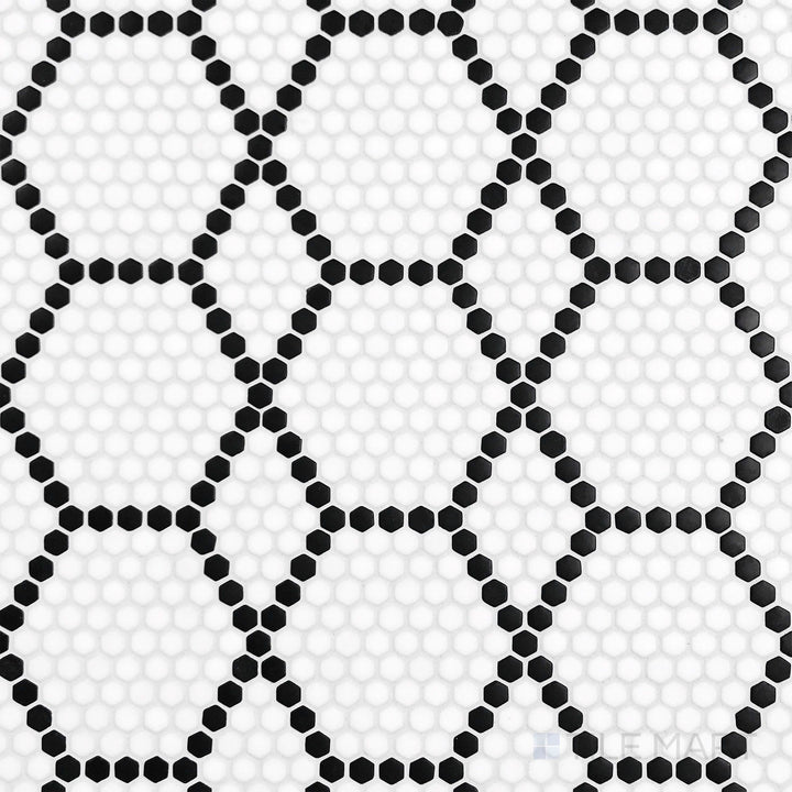 Geometro Tulle Classic 3/8" Hexagon Matte Recycled Glass Mosaic