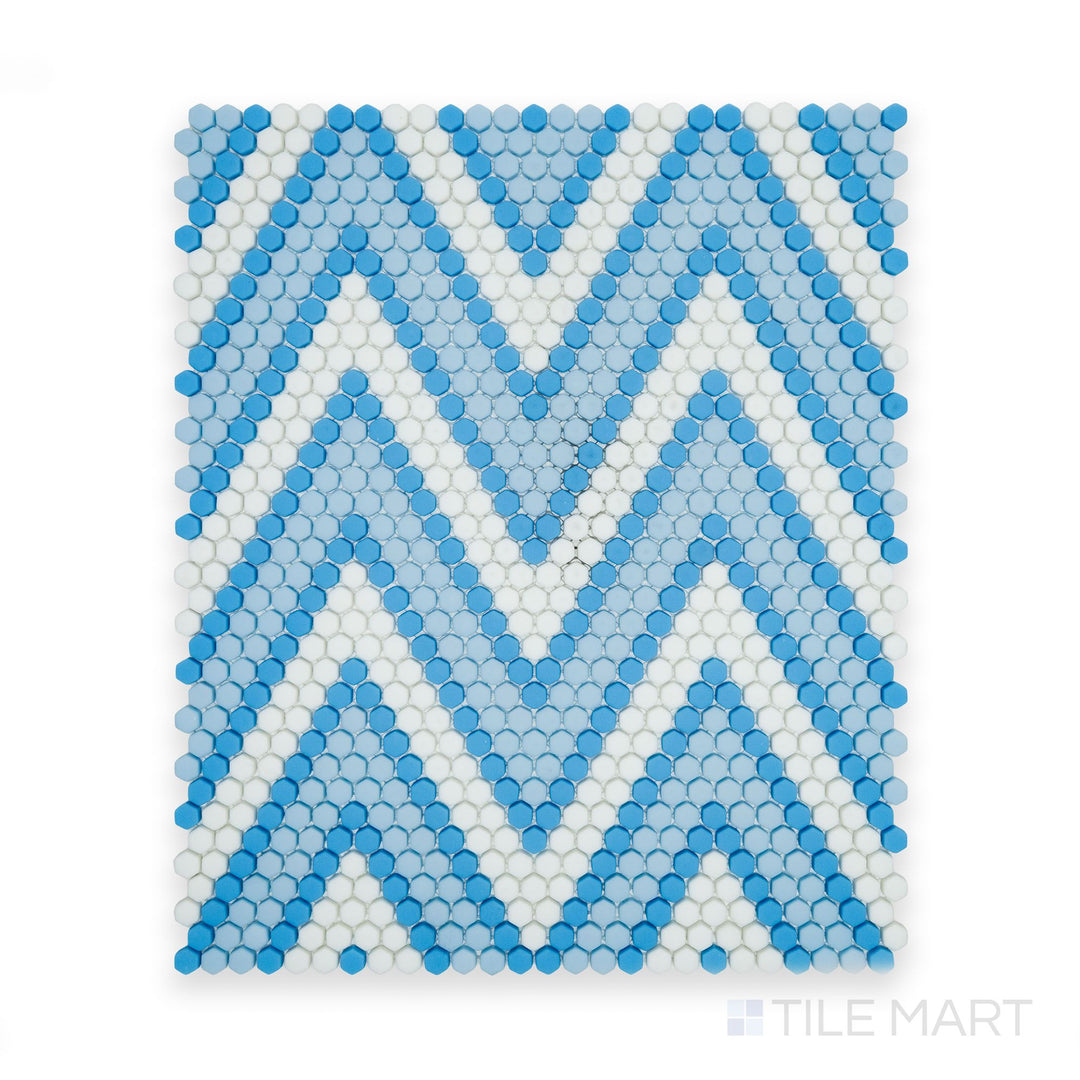 Geometro Amiens Coastal 3/8" Hexagon Matte Recycled Glass Mosaic