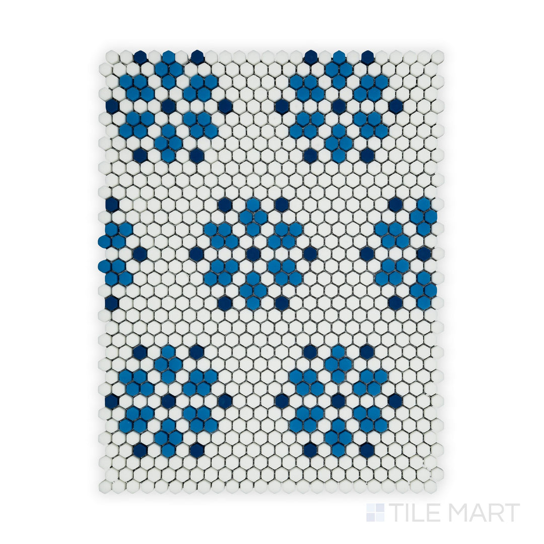 Geometro Bayeux Coastal 3/8" Hexagon Matte Recycled Glass Mosaic