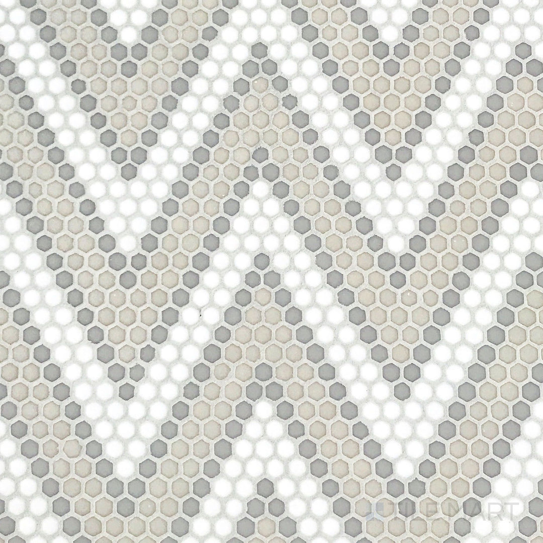 Geometro Amiens Country 3/8" Hexagon Matte Recycled Glass Mosaic