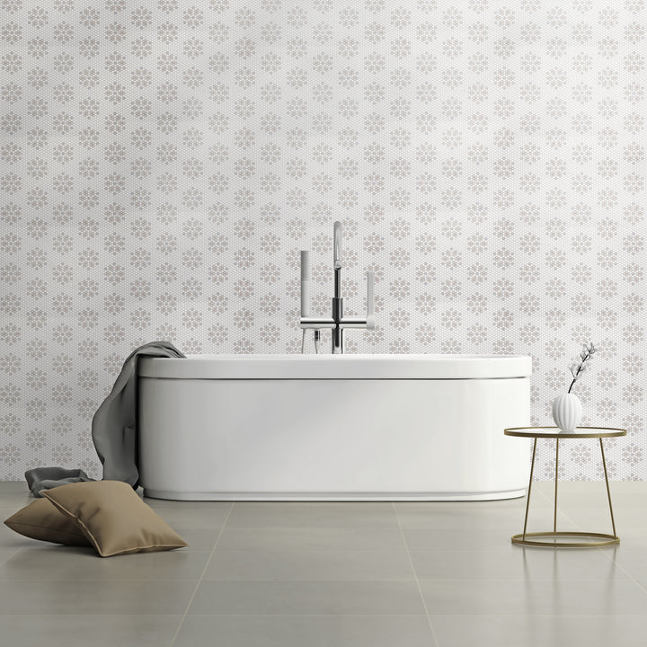 Geometro Bayeux Country 3/8" Hexagon Matte Recycled Glass Mosaic