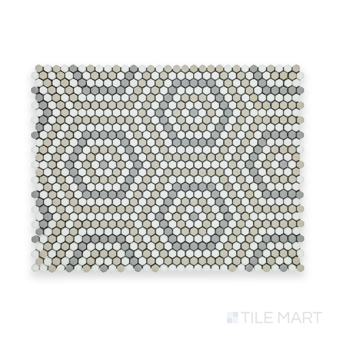 Geometro Belfort Country 3/8" Hexagon Matte Recycled Glass Mosaic