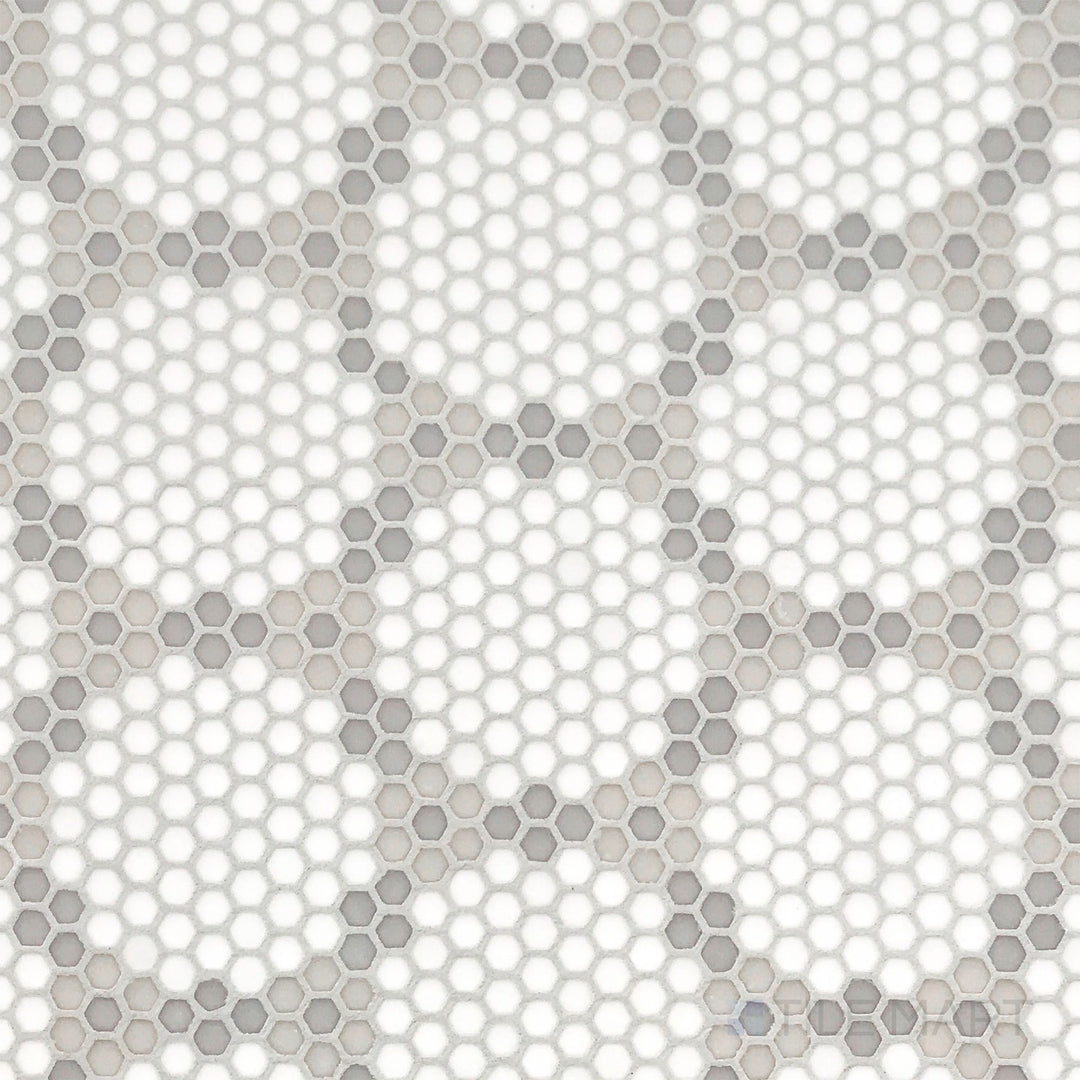 Geometro Bourges Country 3/8" Hexagon Matte Recycled Glass Mosaic