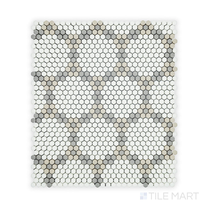 Geometro Bourges Country 3/8" Hexagon Matte Recycled Glass Mosaic