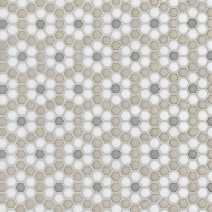 Geometro Dijon Country 3/8" Hexagon Matte Recycled Glass Mosaic