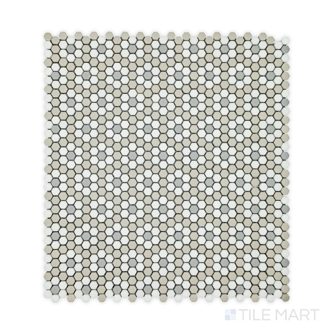 Geometro Dijon Country 3/8" Hexagon Matte Recycled Glass Mosaic