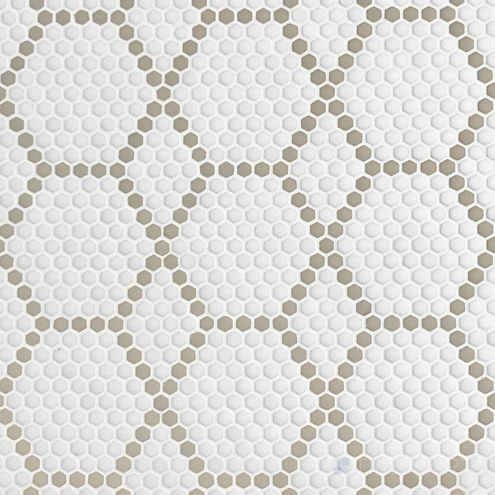 Geometro Tulle Country 3/8" Hexagon Matte Recycled Glass Mosaic