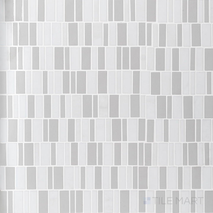 Geometro Barcode Puzzle Rectangle Matte Recycled Glass Mosaic