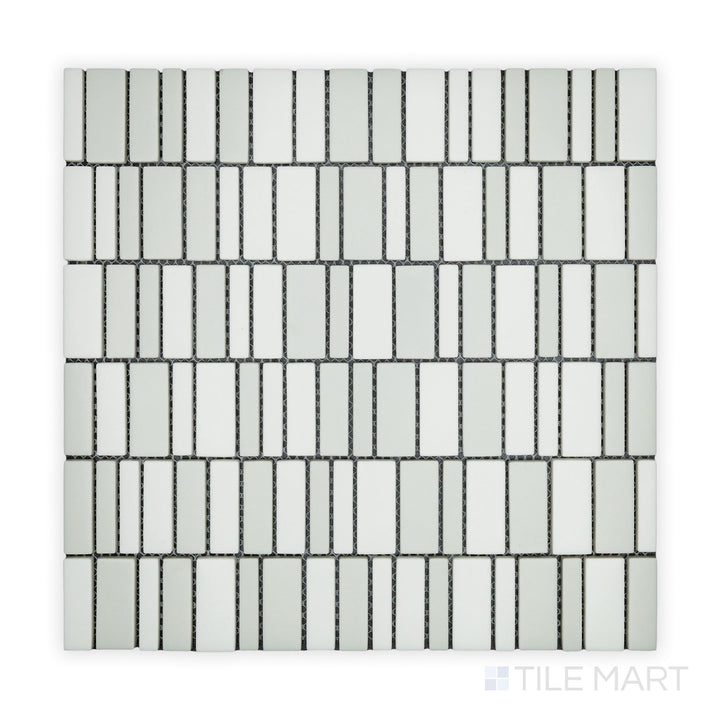 Geometro Barcode Puzzle Rectangle Matte Recycled Glass Mosaic