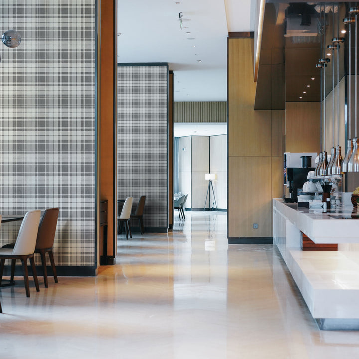 A modern space featuring Geometro Highland Lancaster Matte Recycled Glass Mosaic, bringing a refined yet natural touch to the surroundings.