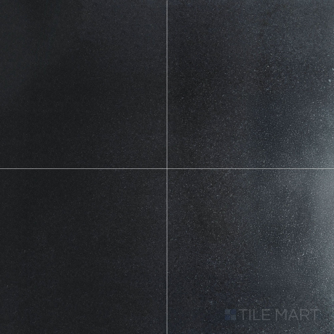 Absolute Black Granite 18x18 honed tile shown in overview, delivering a clean matte look in a square format with classic elegance.