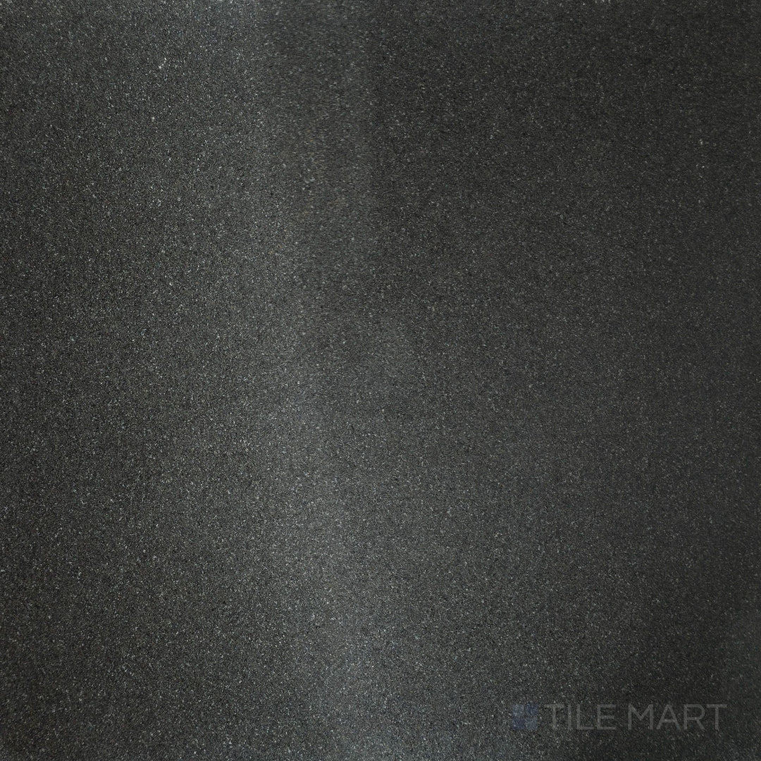 Overhead image of Absolute Black Granite 24x24 flamed tile, featuring a rough flamed texture that enhances the stone's natural beauty.