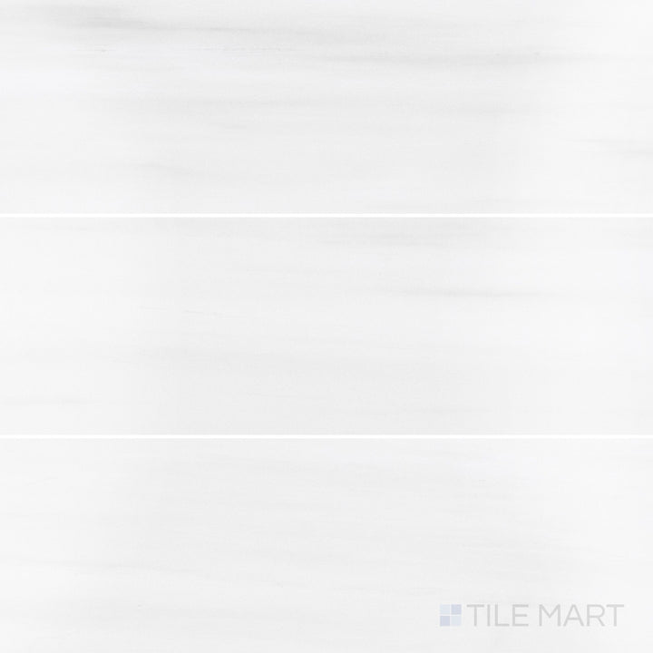 Polished Bianco Dolomite marble 4x12 tile with a smooth, reflective surface