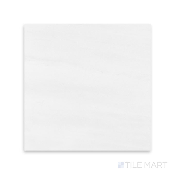 Honed Bianco Dolomite marble 12x12 tile shown in detail with soft texture and gentle veining