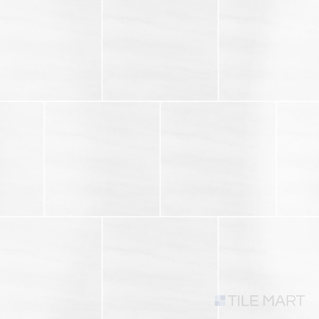 Polished Bianco Dolomite marble 12x12 tile with refined stone character