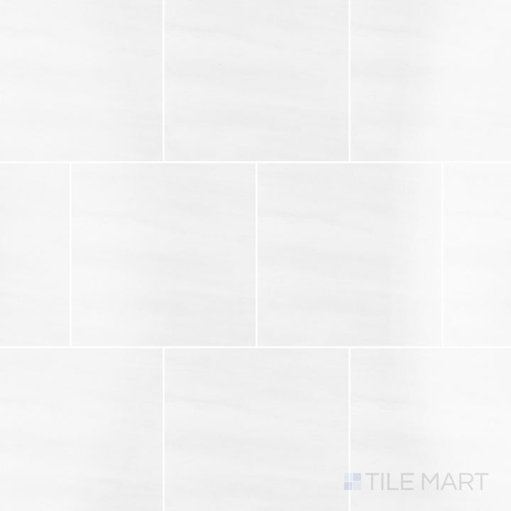 Polished Bianco Dolomite marble 12x12 tile with refined stone character