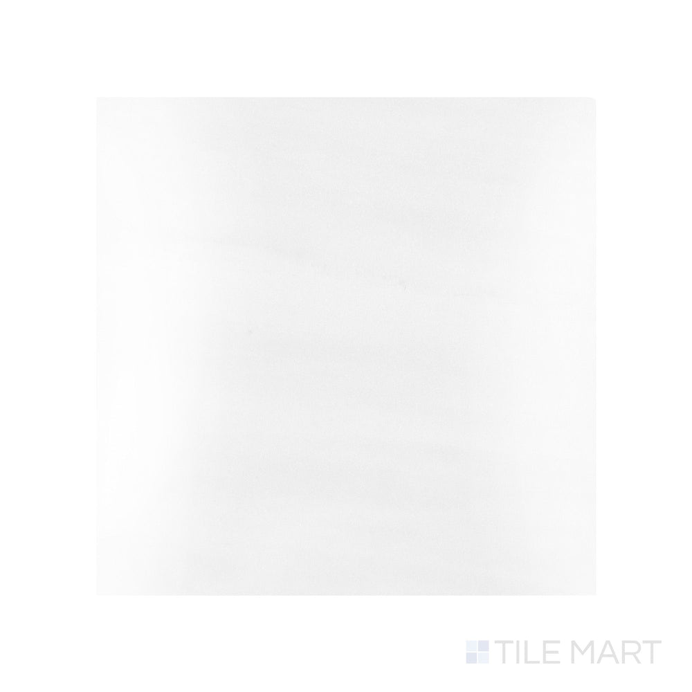 Close-up of polished Bianco Dolomite marble 12x12 tile emphasizing clean lines and natural variation