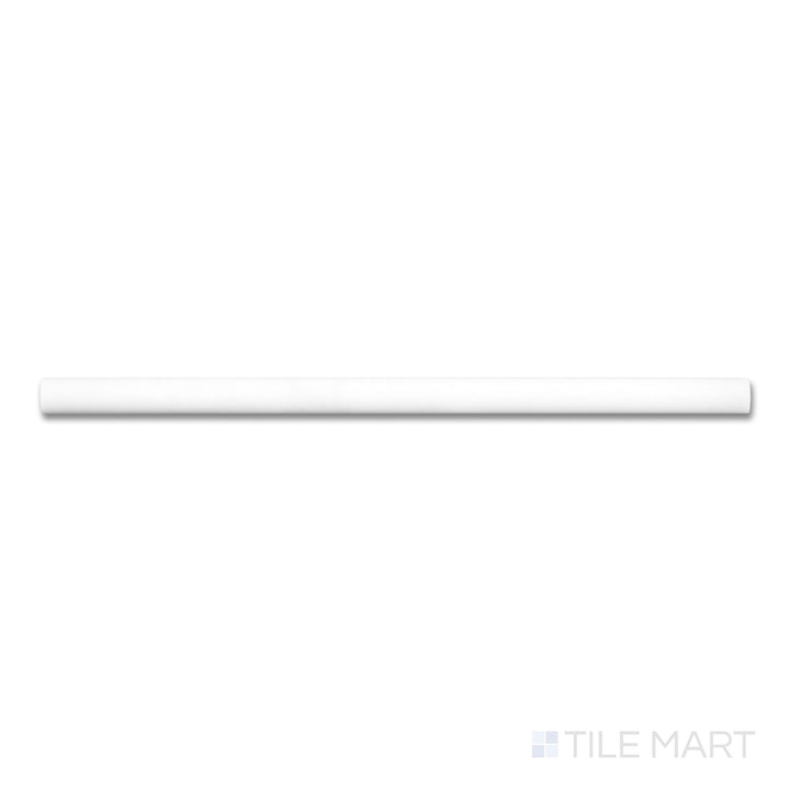 Flat-lay image of Bianco Dolomite Marble 0.5x12 honed mini liner, a thin marble trim with a clean honed finish and gentle veining.