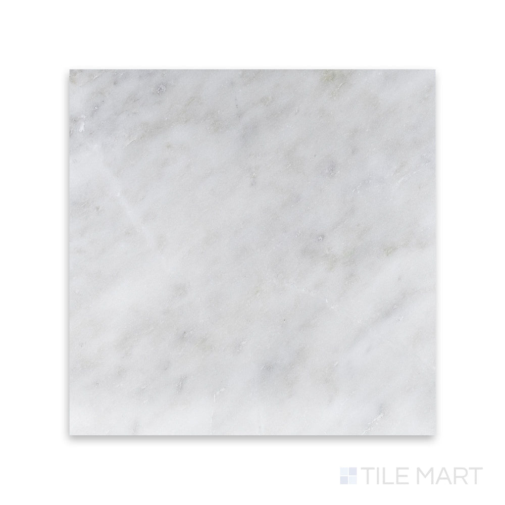 Focused shot of Oriental White Marble 18X18 Honed, bringing out its understated sophistication in a larger format.