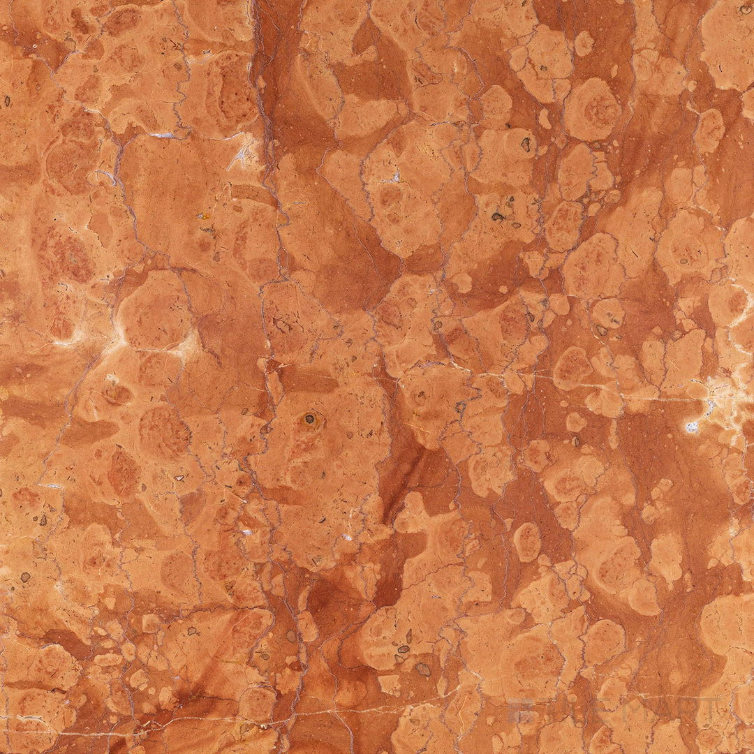 Top-down view of Rosa Verona Marble 12x12 polished tile, featuring a warm-toned marble with a smooth, high-gloss finish.