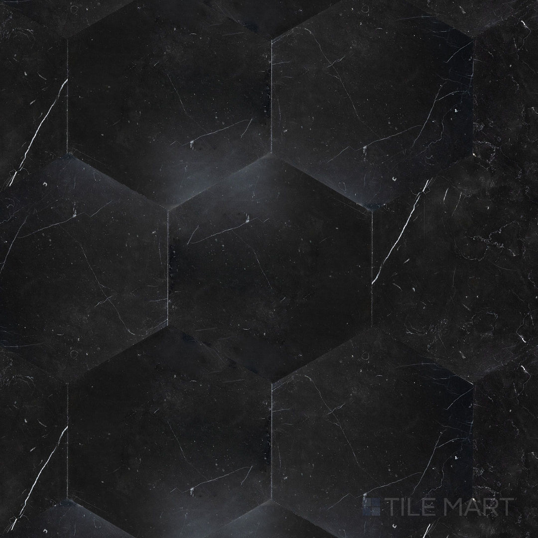 Flat-lay shot of Negro Marquina Marble 6