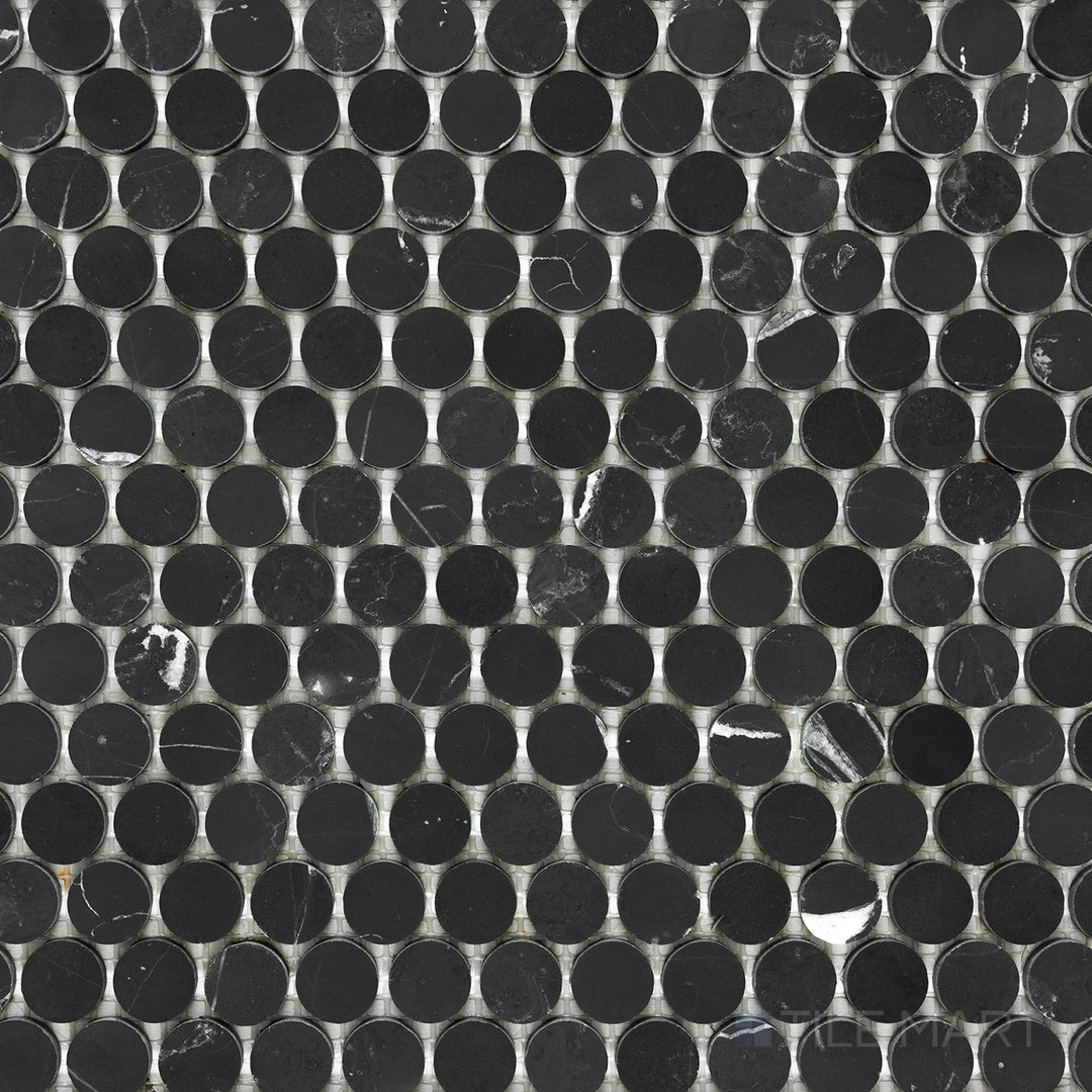 Top-down view of Negro Marquina Marble 3/4