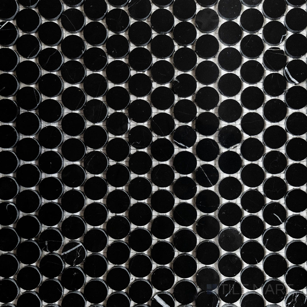 Overhead image of Negro Marquina Marble 3/4