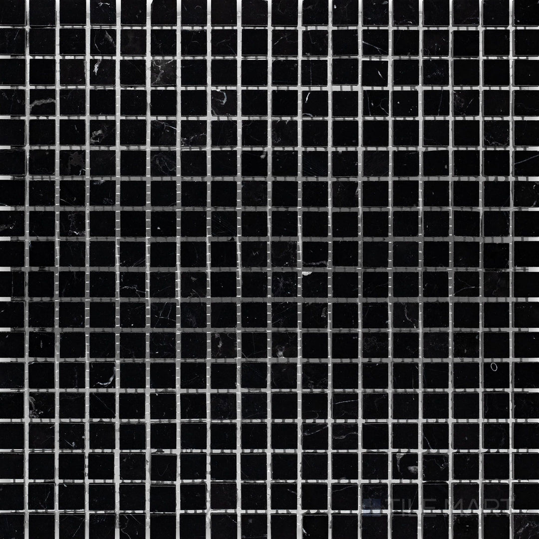 Flat-lay shot of Negro Marquina Marble 5/8