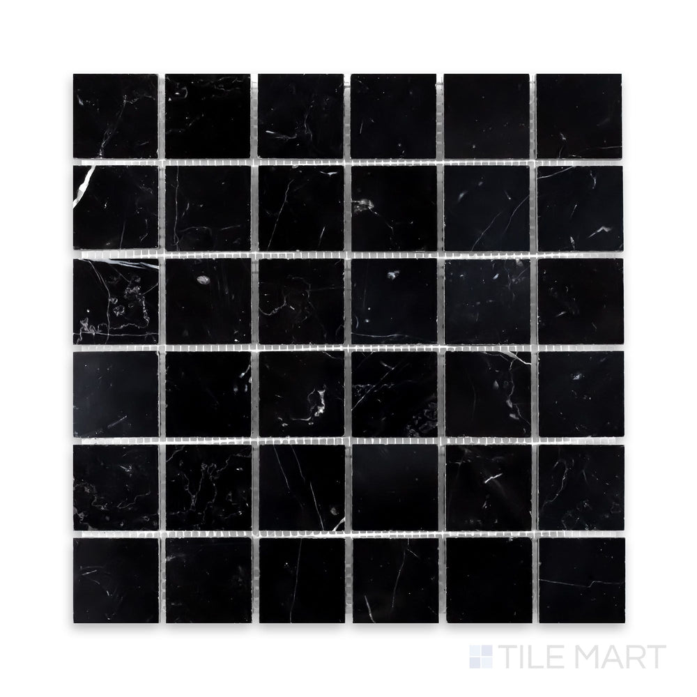 A zoomed-in view of Negro Marquina Marble 2